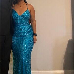 City triangle sequin mermaid style prom dress